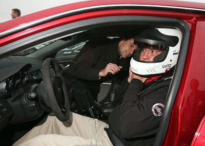GM's Bob Lutz in the challenge Cadillac CTS-V