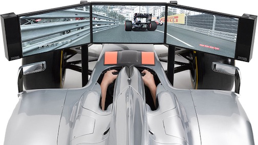 Costco F1 racing simulator, inside