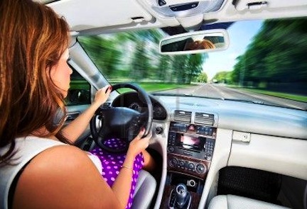 Young woman driving