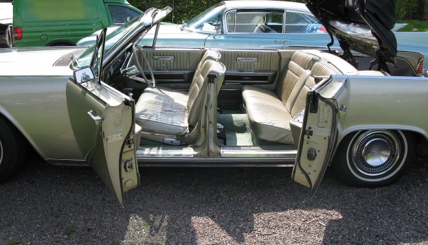 1960s Lincoln Continental convertible with suicide doors open