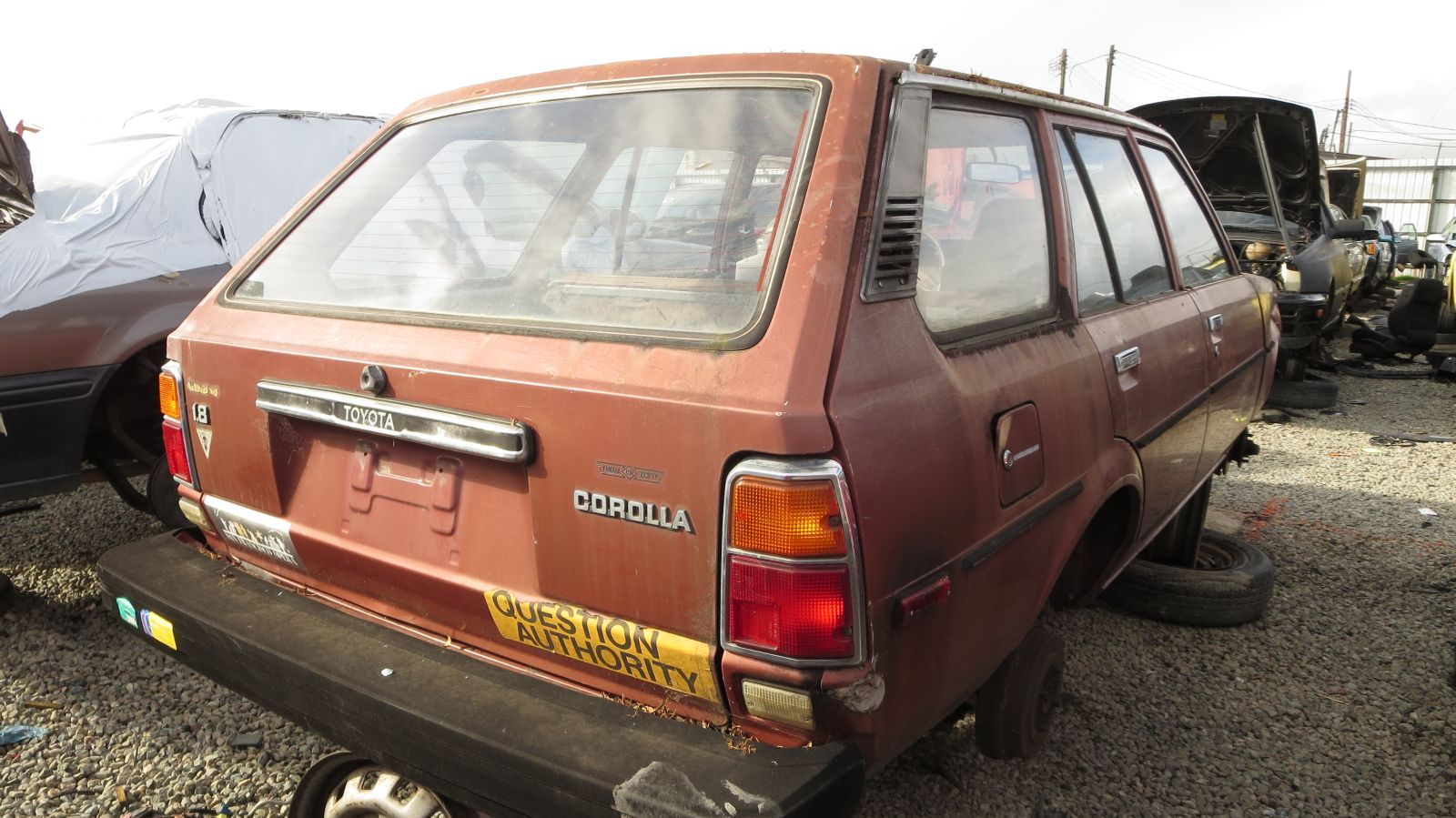 11 - 1980 Toyota Corolla wagon in California junkyard - photo by Murilee Martin