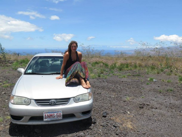 Aliza McKeigue with her 2001 Toyota Corolla, Image: Claire Brennan